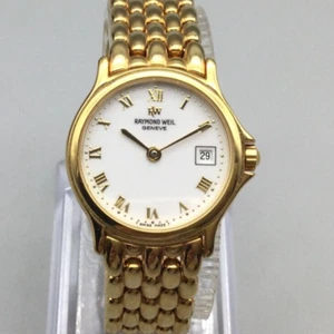 Raymond Weil Geneve Chorus 5368 Watch Women 25mm Gold Tone Date New Battery 5.5" - Picture 1 of 16