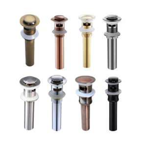 Brass Bathroom Pop Up Drain Faucet Vessel Sink Drain With Overflow wzh223 - Picture 1 of 17