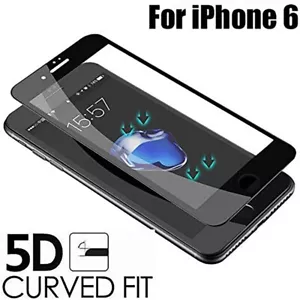 FULL COVERAGE BLACK EDGE TEMPERED GLASS FOR APPLE IPHONE 6 / 6S - Picture 1 of 6