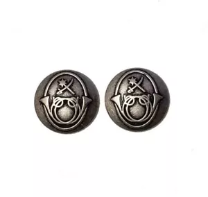 Two NEW French Horn Blazer Buttons Metal Silver Gray Shank Men's MCC 3/4" - Picture 1 of 1