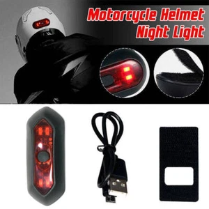 USB Rechargeable Bicycle Helmet Light Front/Rear Motorcycle Cycling Night Light - Picture 1 of 6