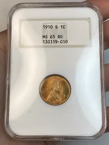 1910-S Lincoln Wheat Cent 1C NGC MS65RD- Old NGC Fatty! - Picture 1 of 2