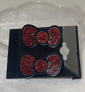 Pendientes con lazo Sanrio Hello Kitty rojo brillante - Imagen 1 de 6