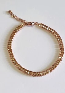 Pulsera Tenis Champagne - Tono Oro Rosa - Nueva - Imagen 1 de 3