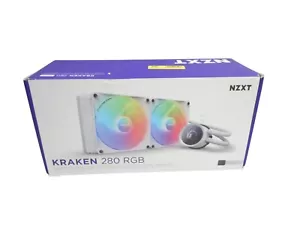 Refroidisseur CPU liquide AiO NZXT Kraken 280 RGB 2x140 mm - Blanc mat POUR PIÈCES - Photo 1/8
