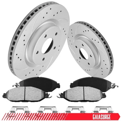Front Slotted Brake Rotors+Ceramic Pads For 04-20 INFINITI QX60  2013 JX35 - Image 1 of 4