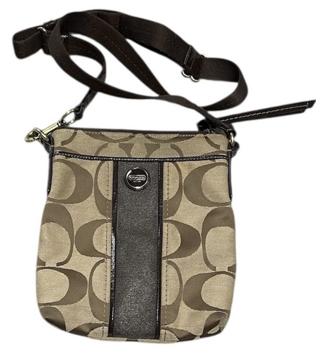 Borsa a tracolla Coach Kitt Colorblock da donna ottone marrone marrone marrone 9x8 pollici