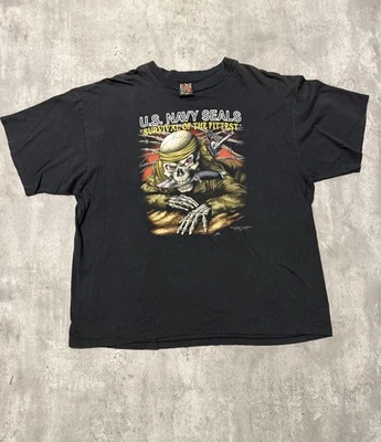 Винтажная футболка с эмблемой ВМС США Survival Of The Fittest 3D размер 2XL США редкая - Изображение 1 из 4