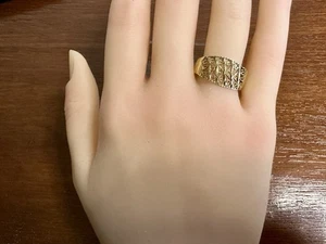 Designer AAR 18k Gelbgold Türkei Schnörkelarbeit breiter Bandring Größe 8,75 - 9 - Bild 1 von 10