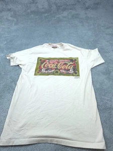 Vintage Coca-Cola Shirt Mens Large White 90s Soda Advertising Graphic Made USA - Picture 1 of 10