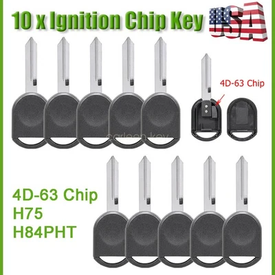 10 For 2005-2014 Ford Taurus Mustang Ignition Chip Car Key Transponder 80 bit - Image 1 of 4