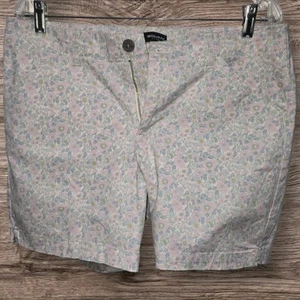 Pantalones Cortos Lee Mujer Talla 12 M Tiro Medio Floral Calce Regular Azul Rosa 5" Entrepierna Elastizados - Imagen 1 de 3