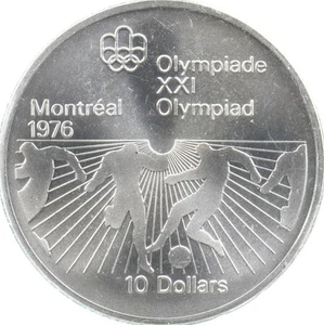 1976 $10 Canadian Canada Olympic Silver Coin *088 - Picture 1 of 3