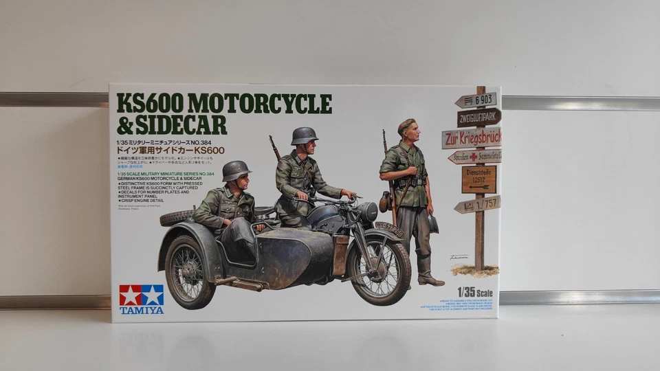 KS600 Sidecar tedesco Tamiya 1-35 MOTORCYCLE & SIDECAR 35384 - Immagine 1 di 1