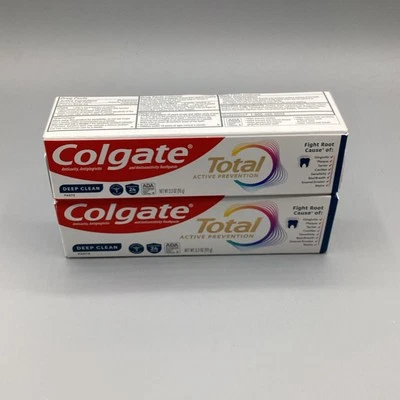 2 Colgate Total Active Prevention DEEP CLEAN  Toothpaste 3.3oz. Each EXP 1/27 - Image 1 of 4