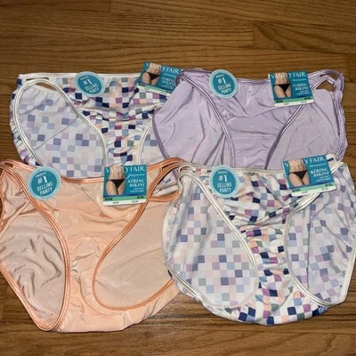 NWT 4 Vanity Fair String BIKINI Panties Illumination Nylon 18108 womens  8/XL - Image 1 of 4