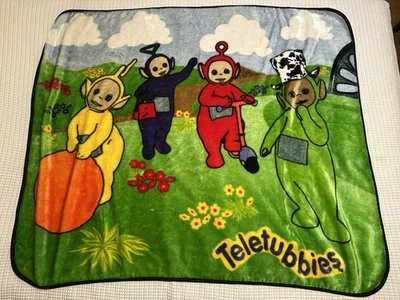 Vintage 1990’s Teletubbies Plush Fleece Blanket 50x60 HTF  - Image 1 of 3
