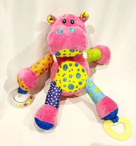 Peluche Actividad Rinoceronte Rosa Nuby 14" x 8" x 7" Excelente Estado - Imagen 1 de 2