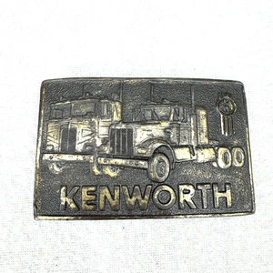 Vintage Kenworth Belt Buckle Cabover Long Nose Truck 1970s Brass - Picture 1 of 3