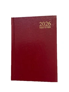 2026 Diary Week to view Hardback Case Tallon - Burgundy - Picture 1 of 4