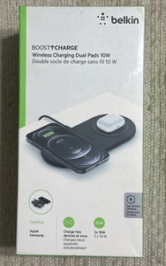 Belkin BOOSTCHARGE Charge sans Fil Double Pads 10W pour iPhone & Samsung - Noir - Photo 1 sur 2