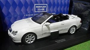 MERCEDES BENZ CLK Cabriolet Blanc White au 1/18 KYOSHO 09003W voiture miniature - Foto 1 di 1
