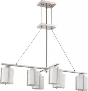 Brushed Nickel 6 Light LED Energy Star Chandelier Slate Gray Fabric Shades $785 - Picture 1 of 1
