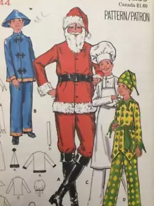 Butterick Sewing Pattern 5103 6399 Mens Santa Chef Costume Size 44 Uncut - Picture 1 of 3