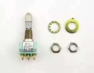 Alcoswitch MTL206P, DPDT ON-OFF-ON, Locking Bat Mini Toggle 6A@125V, 4A@28V DC - Picture 1 of 1