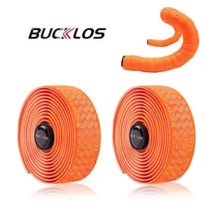 BUCKLOS Road Bike Handlebar Tapes PU Shock Bicycle Handle Bar Tape W/Bar End Plu - Picture 1 of 14