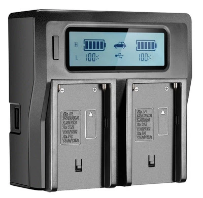 Cargador de batería LCD de doble canal para Sony BP-U30 BP-U60 BP-U90 U30 BPU60 BPU90  Foto 1 de 4