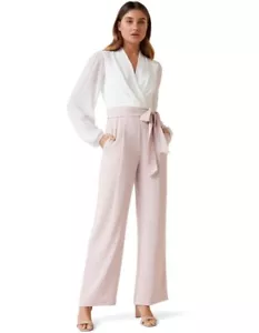 Forever New Agatha Wrap Sheer Sleeve Jumpsuit, BNWT, Size: 8 - Picture 1 of 4