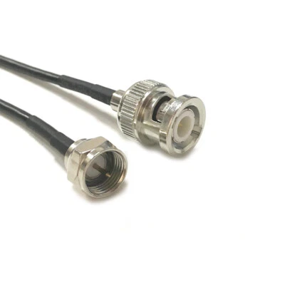 BNC male to F male plug  RF Jumper Cable RG174 20cm 8"  for CCTV Radio NEW - Image 1 of 4