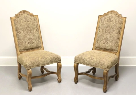 BERNHARDT Rustic Italian Style Dining Side Chairs - Pair C Cover