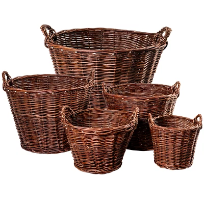 Weidenkorb 7-GRÖßE Kaminholzkorb Kartoffelkorb Obstkorb Füllkorb Kiepe  - Bild 1 von 4