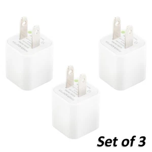 USB POWER CHARGER ADAPTER 1A  WALLPLUG FOR IPHONE X XS MAX 8 7 6 UNIVERSAL 3 SET - Picture 1 of 2