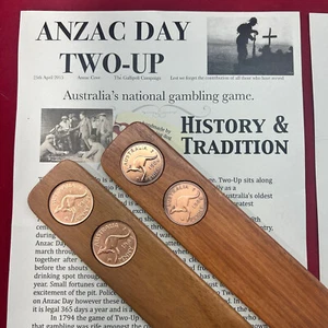 Aussie 2UP Game Set Kip with 2 Australian pennies. For Birthday Gift ANZAC Day - Bild 1 von 16