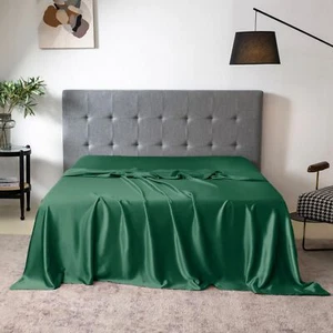 THXSILK Pure Silk Flat Sheet, 100% 7A+ Silk Bedding Flat Sheet, Ultra Soft, B... - Picture 1 of 8