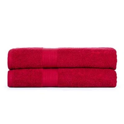 Bathroom Hand Towel 18 X 28 Inch 600 GSM 100% Cotton, Hand Towel Set of 2 Red - Image 1 of 4