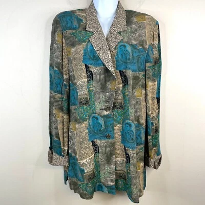 Blazer de música clásica vintage Art To Wear estampado mixto talla 8P Foto 1 de 4