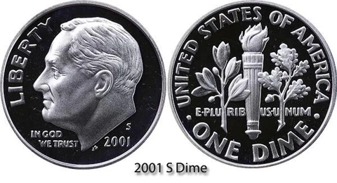 2001-S GEM PROOF UNCIRCULATED CLAD ROOSEVELT DIME Cover