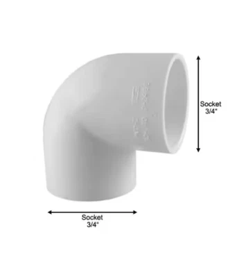 Charlotte Pipe PVC Schedule. 40 90° S x S Elbow Fitting - 3/4" x 3/4"
