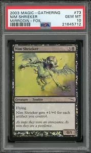 2003 Magic the Gathering MTG Mirrodin Nim Shrieker PSA 10 Pop 1 Foil - Foto 1 di 2