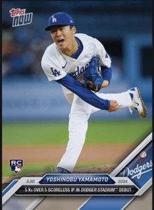 2024 Topps NOW RC 5 Ks Over 5 Innings 3.30.24 YOSHINOBU YAMAMOTO Digital - Foto 1 di 1