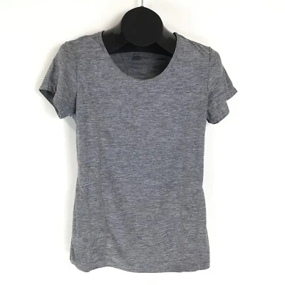 Reebok Scoop Neck Athletic Tee Women's Small Short Sleeve Gray Stretch Active - Imagem 1 de 4