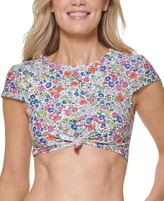 Tommy Hilfiger Traje de Baño Corto Anudado Blanco Floral Encubrimiento TOP NUEVO CON ETIQUETAS Grande Foto 1 de 4