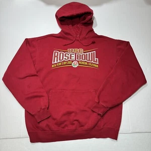 Vintage USC Trojans Rose Bowl 2009 New Years Day Pasadena, CA Red Hoodie Size M - Picture 1 of 21