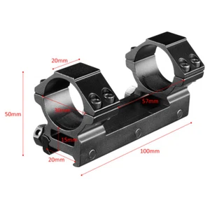 Anillos de mira telescópica doble tácticos de una pieza de 30 mm de bajo perfil con montaje en riel de 20 mm - Imagen 1 de 6