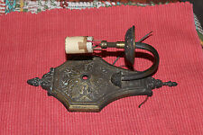 Antique Victorian Sconce Wall Mounted Electric Light Fixture Brass Metal