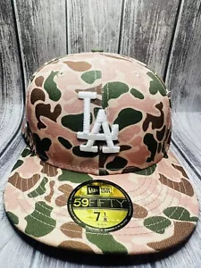 LA Dodgers New Era 59Fifty Duck Camo 88 World Series Fitted Hat 7 1/8 NWT - Picture 1 of 6